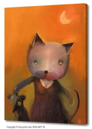 The cat and mouse (12x16″)
