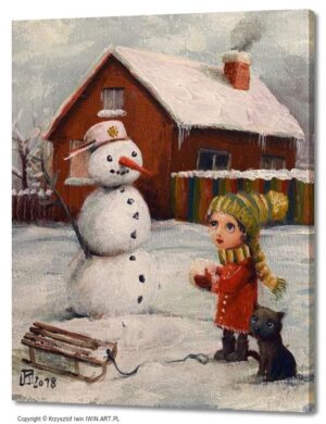 Snowman January (16x20″)